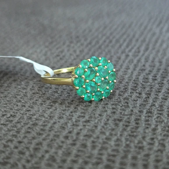 Shivam Green💚 Onyx Floral🌸 Cluster Ring💍 - NWT - Picture 11 of 16